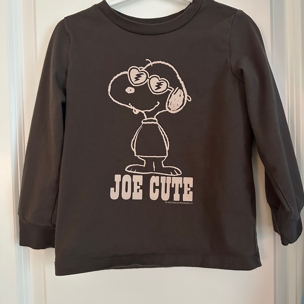 Snoopy Valentines Day Brown Kids Long Sleeve Shirt